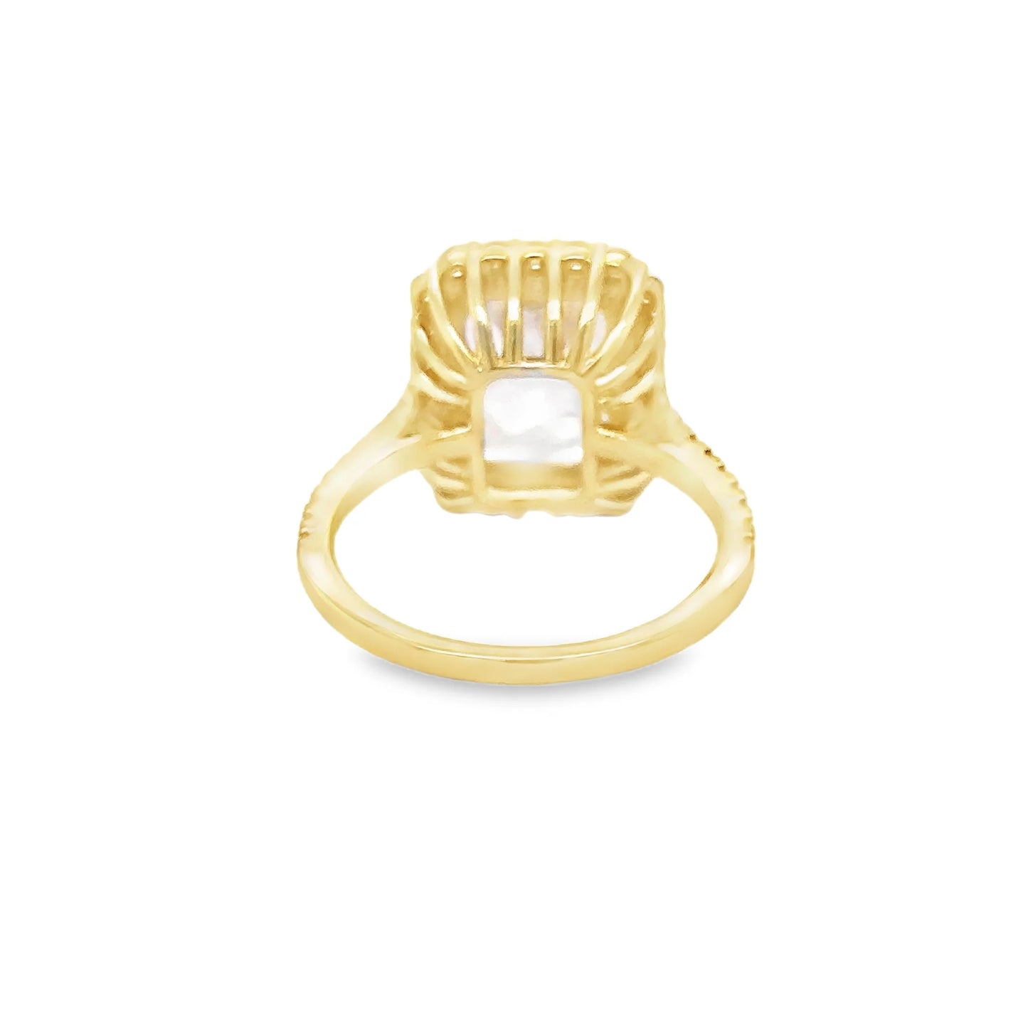 14KT YELLOW GOLD KUNZITE AND DIAMONDS RING