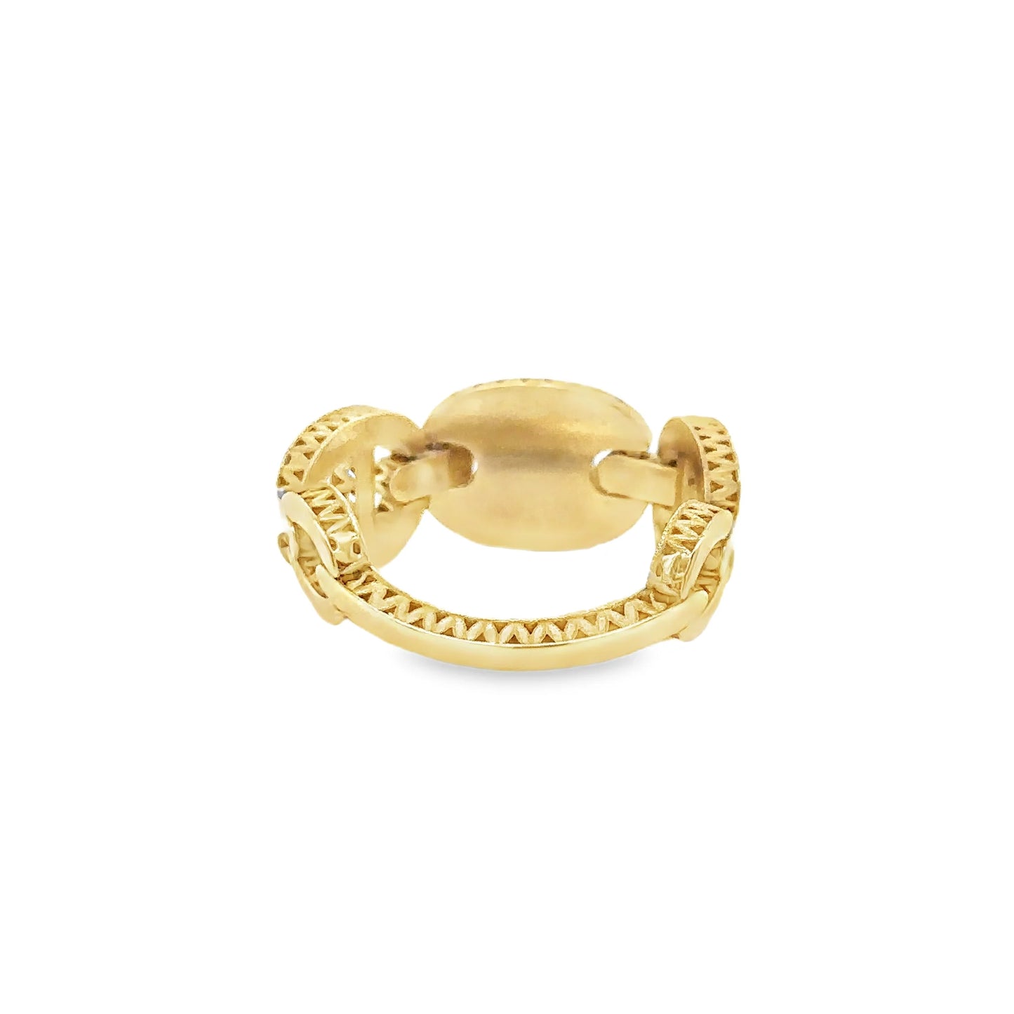 14KT YELLOW GOLD MOTHER OF PEARL AND DIAMONDS RING