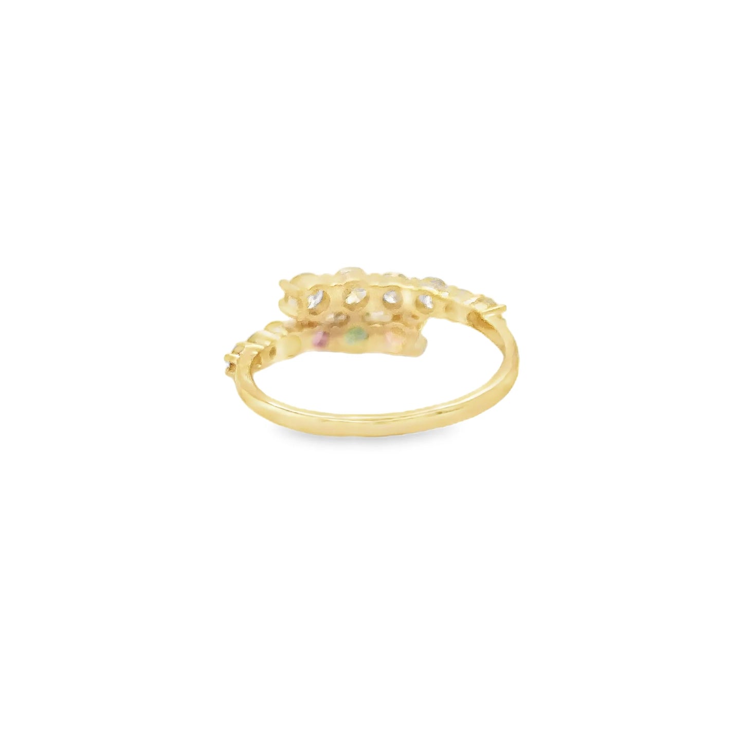 14KT YELLOW GOLD MULTI SAPPHIRE AND DIAMONDS RING