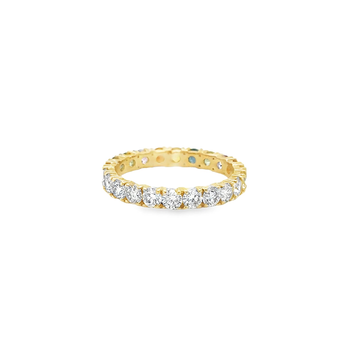 14KT YELLOW GOLD MULTI SAPPHIRE AND DIAMONDS RING