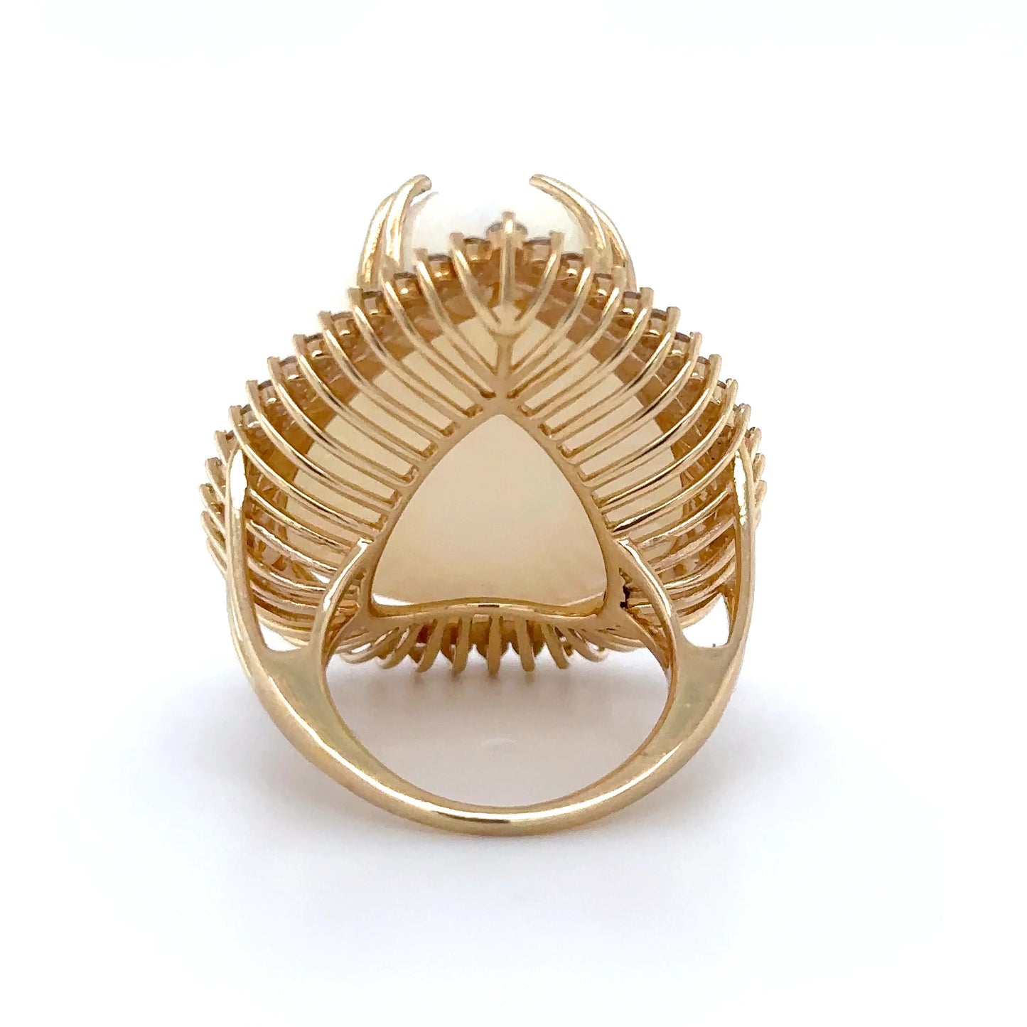 14KT YELLOW GOLD OPAL AND DIAMONDS RING