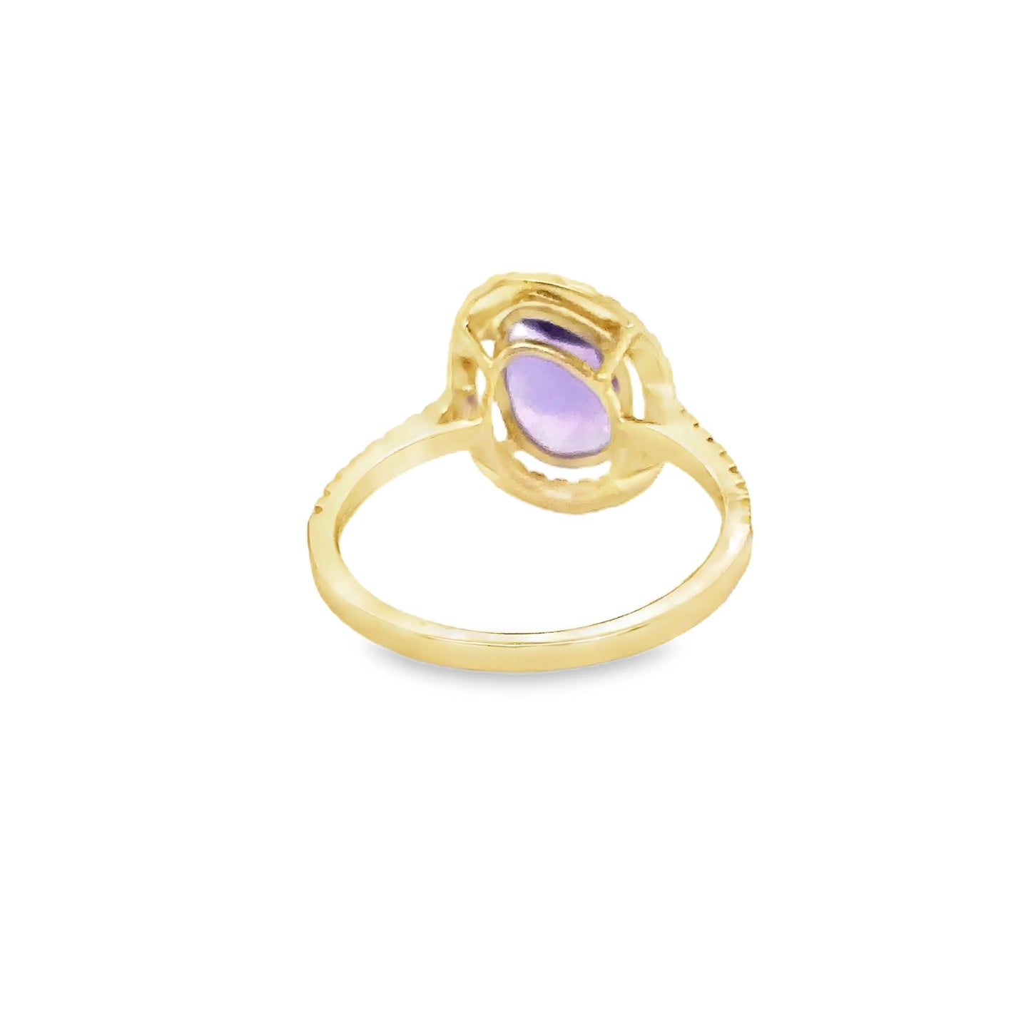 14KT YELLOW GOLD ROSE CUT SAPPHIRE AND DIAMONDS RING