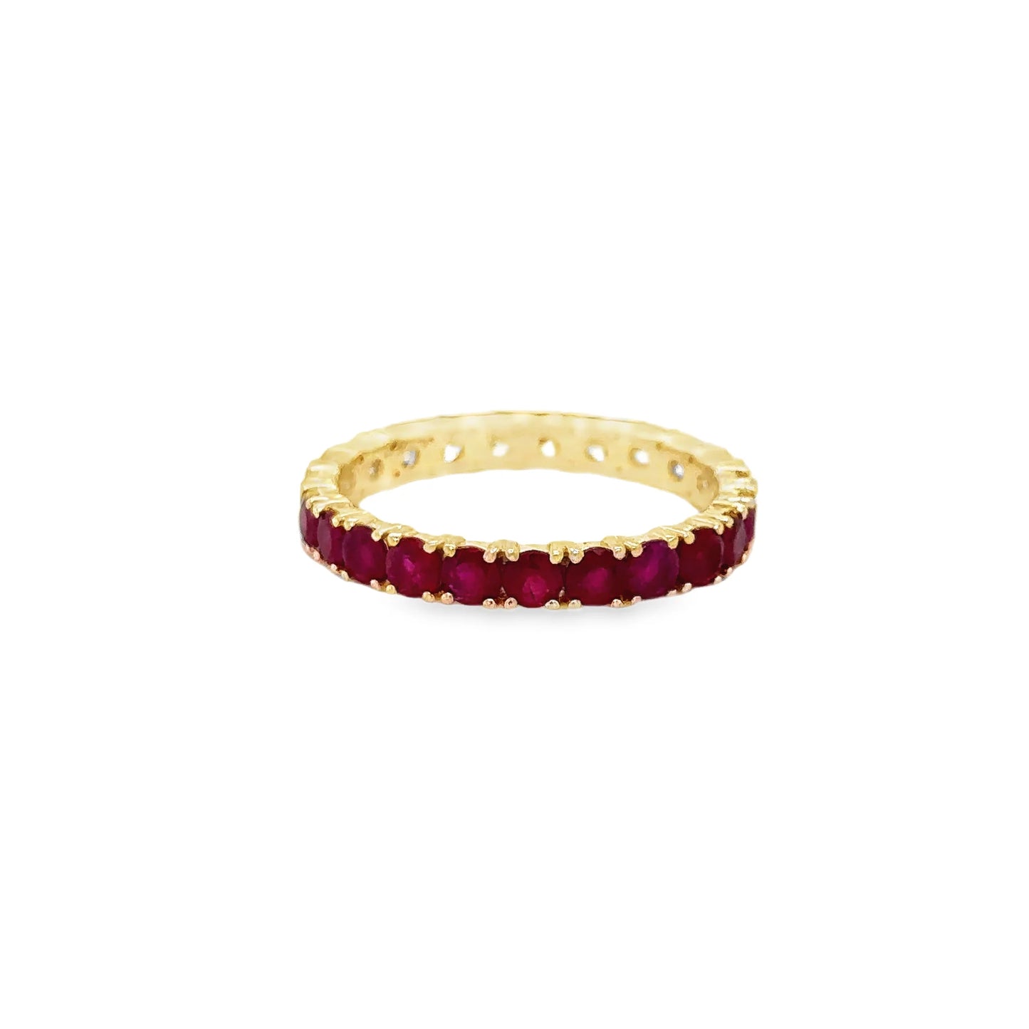 14KT YELLOW GOLD RUBY AND DIAMONDS RING