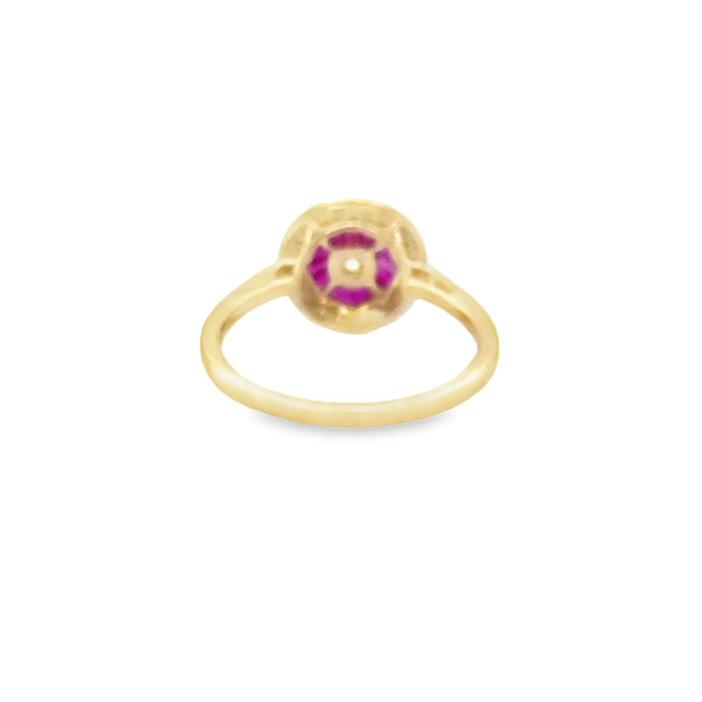 14KT YELLOW GOLD RUBY AND DIAMONDS RING