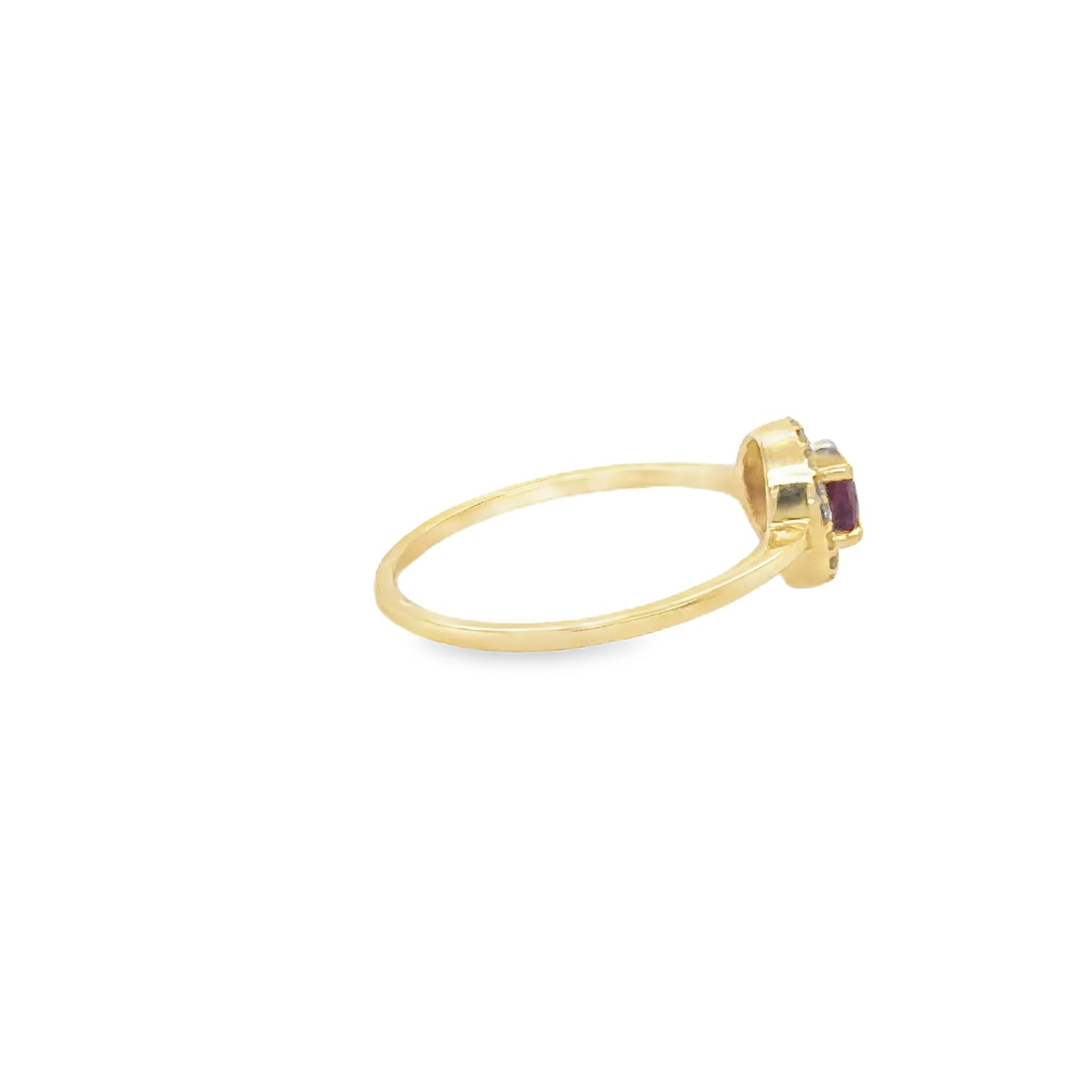 14KT YELLOW GOLD RUBY AND DIAMONDS RING