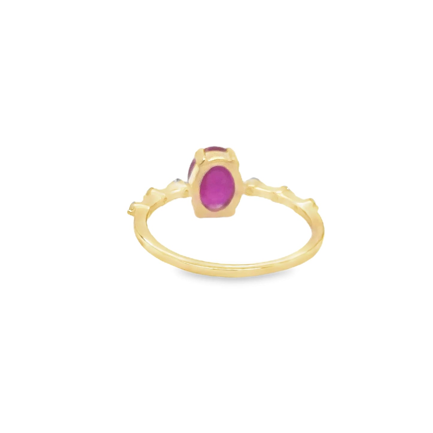 14KT YELLOW GOLD RUBY AND DIAMONDS RING