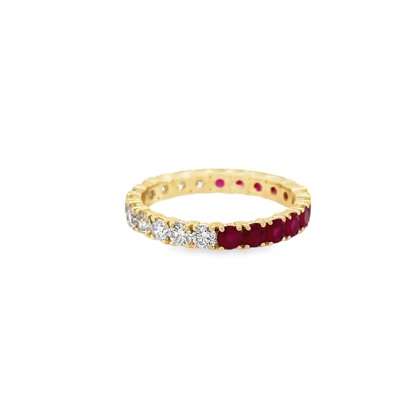 14KT YELLOW GOLD RUBY AND DIAMONDS RING