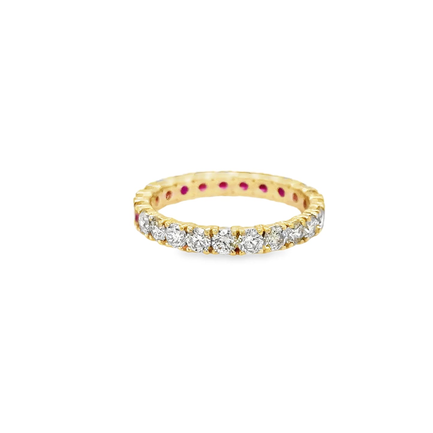 14KT YELLOW GOLD RUBY AND DIAMONDS RING
