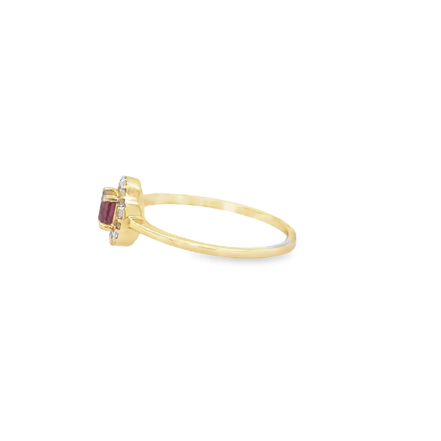 14KT YELLOW GOLD RUBY AND DIAMONDS RING