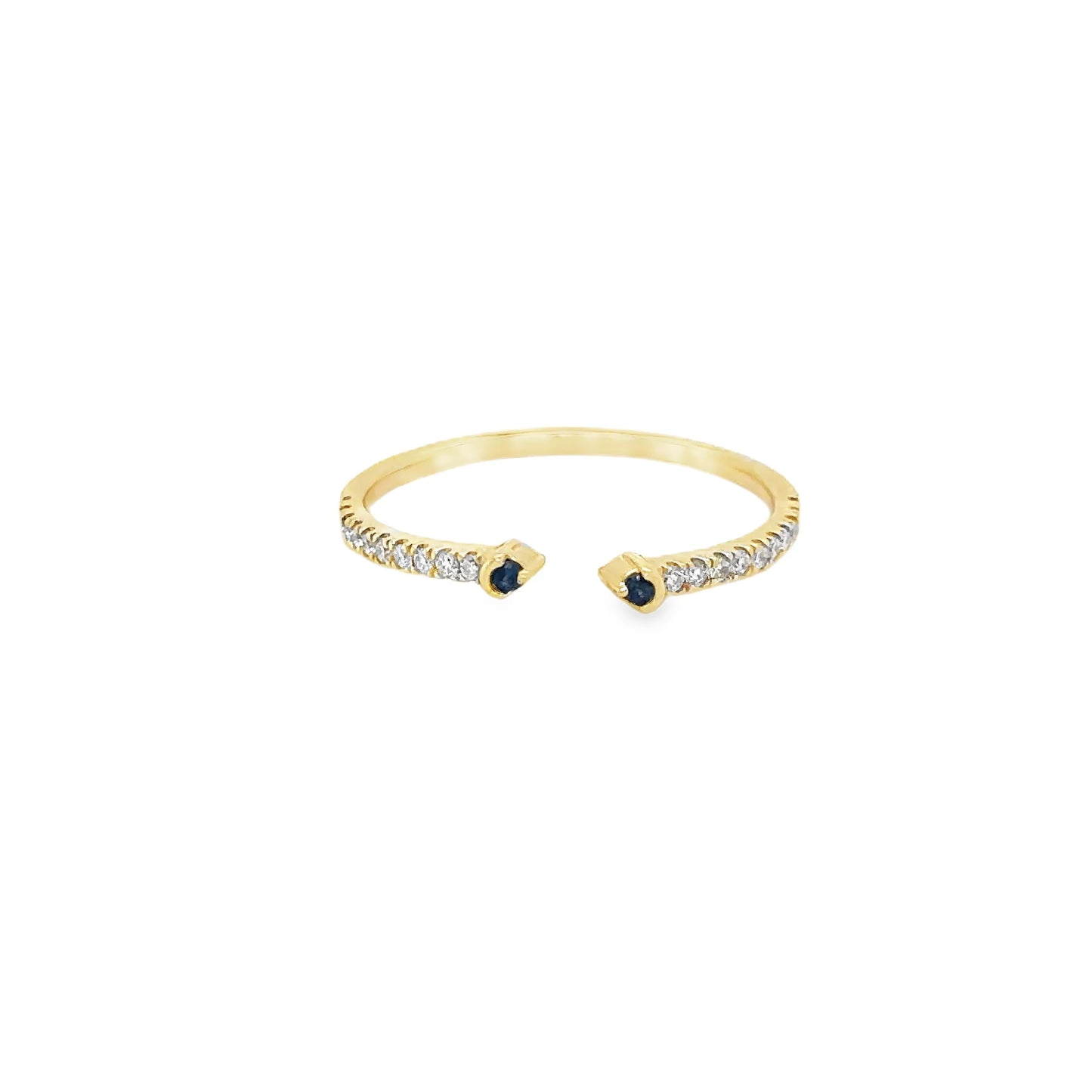 14KT YELLOW GOLD SAPPHIRE AND DIAMONDS RING