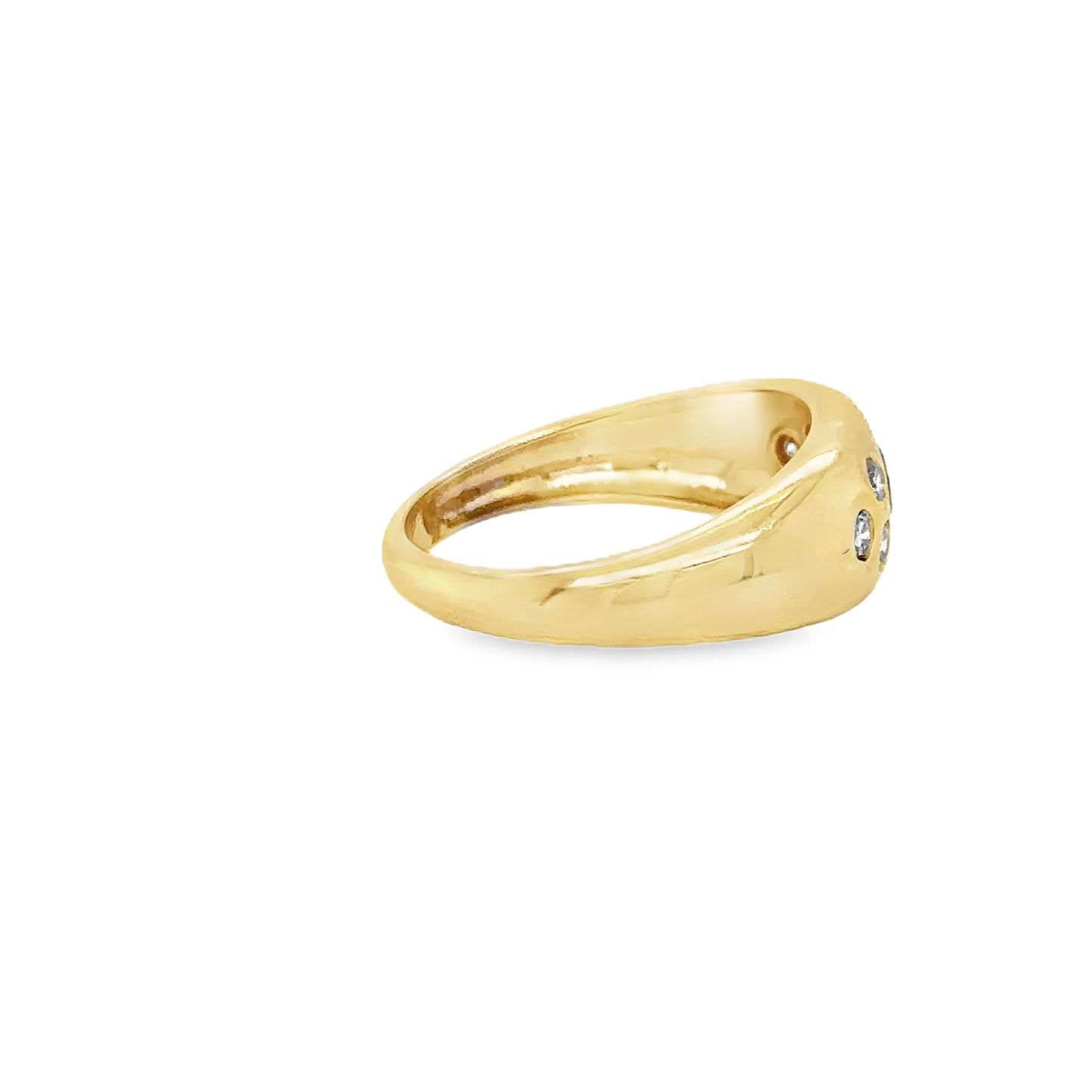 14KT YELLOW GOLD SAPPHIRE AND DIAMONDS RING