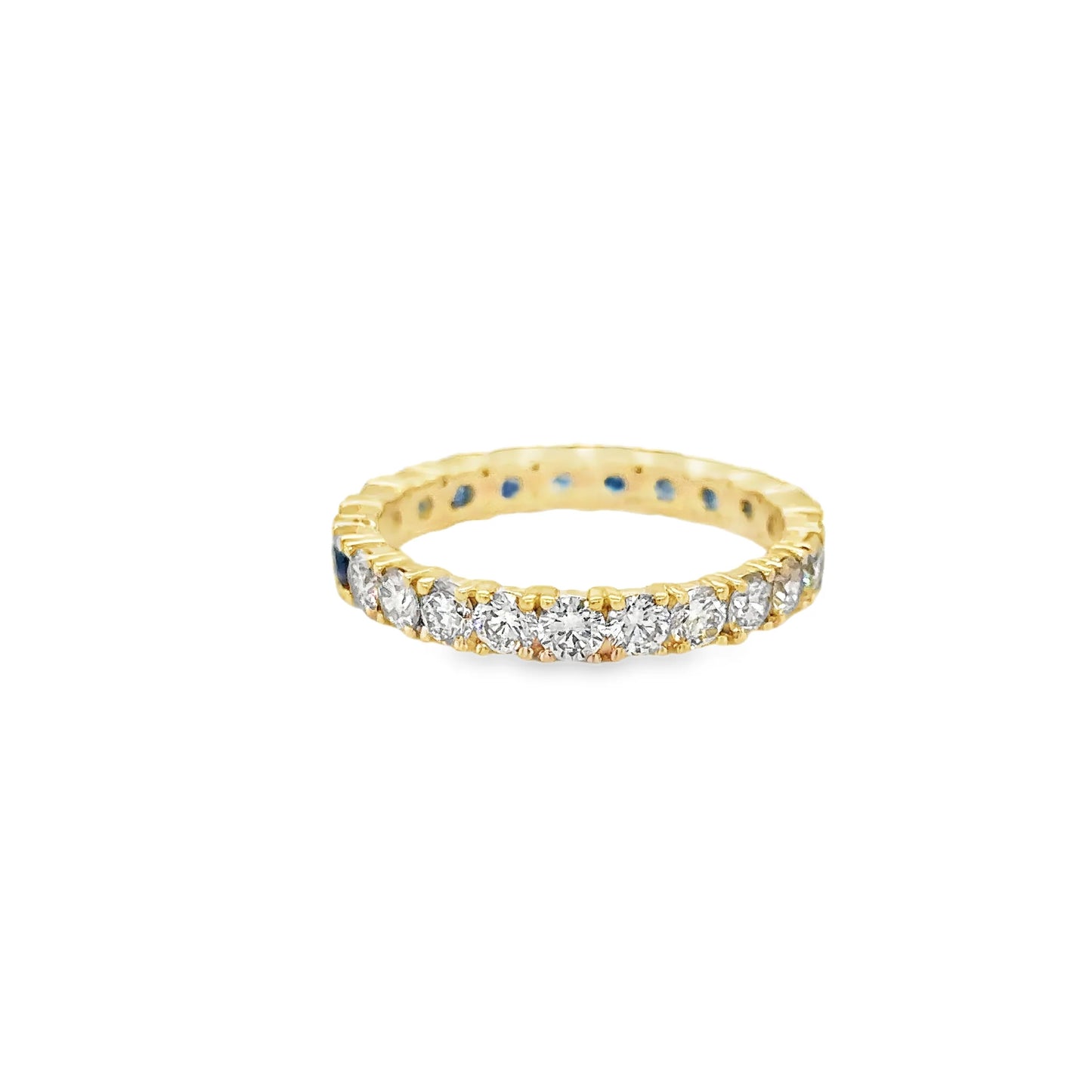 14KT YELLOW GOLD SAPPHIRE AND DIAMONDS RING
