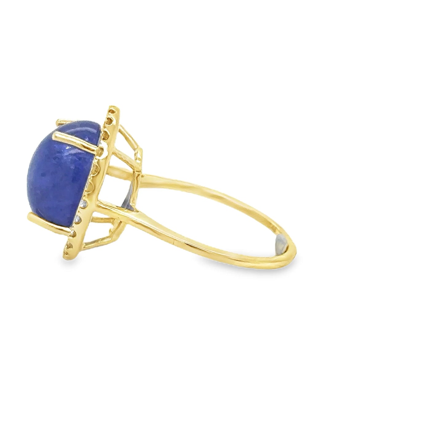 14KT YELLOW GOLD TANZANITE AND DIAMONDS RING