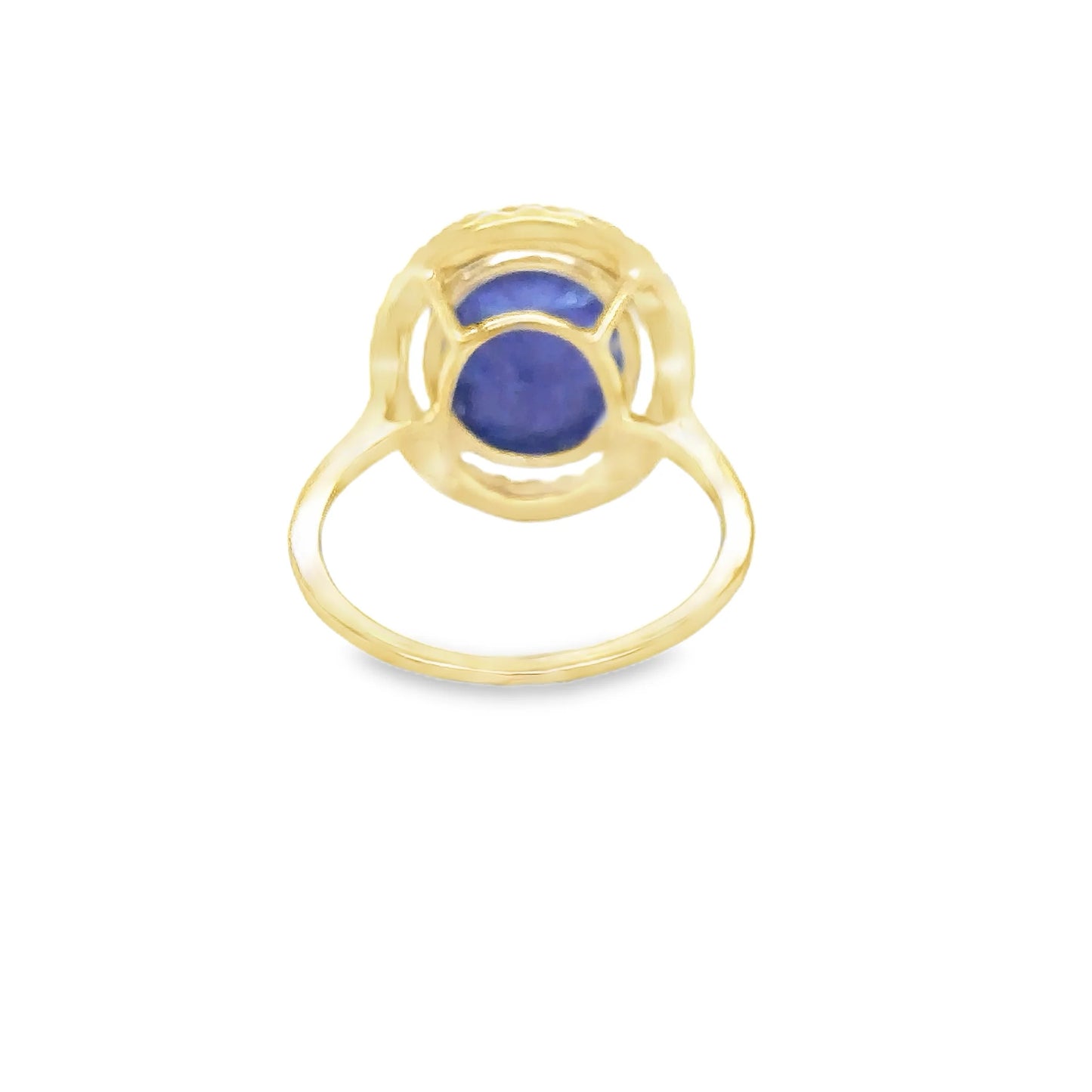 14KT YELLOW GOLD TANZANITE AND DIAMONDS RING