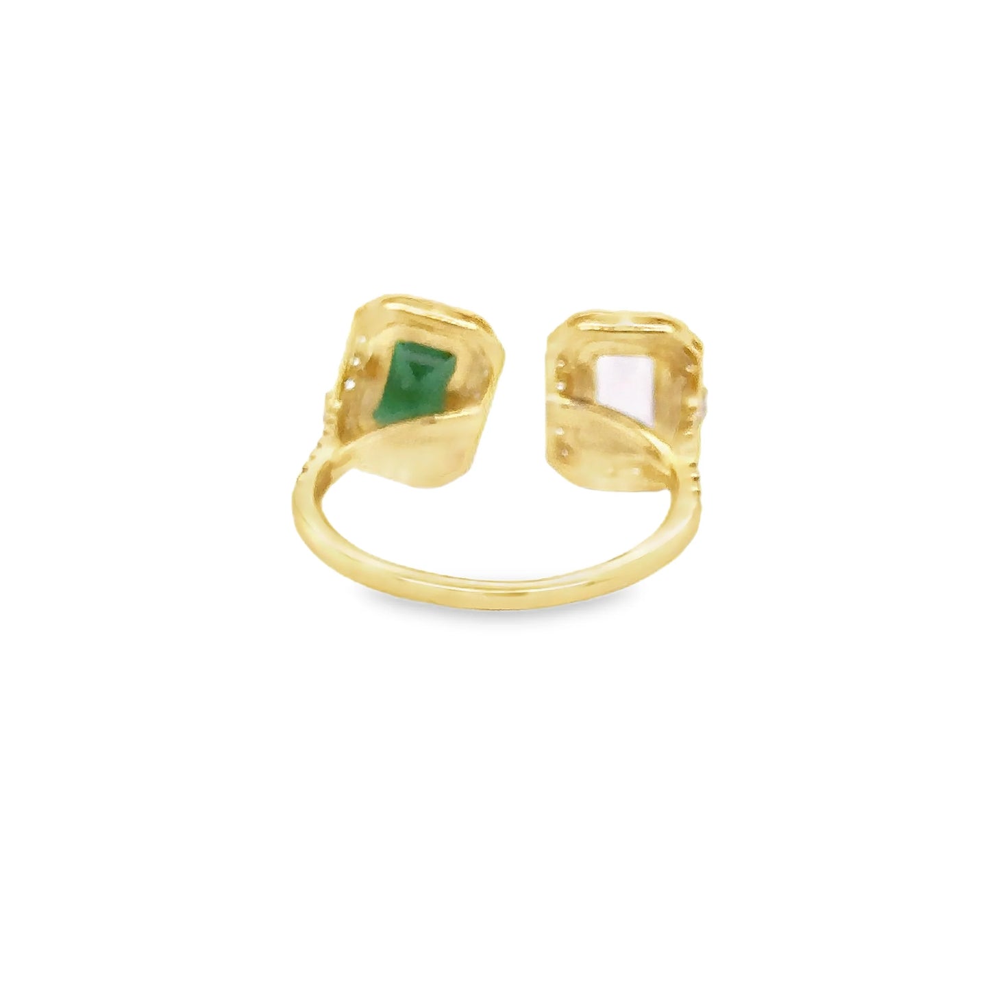 14KT YELLOW GOLD TOURMALINE AND DIAMONDS RING