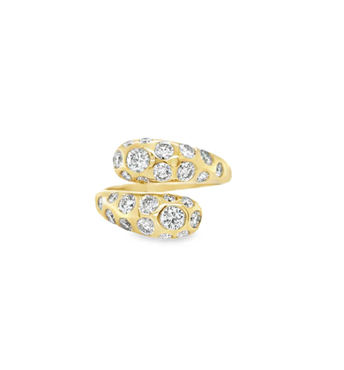 14KT YELLOW GOLD WITH DIAMOND WRAP AROUND RING
