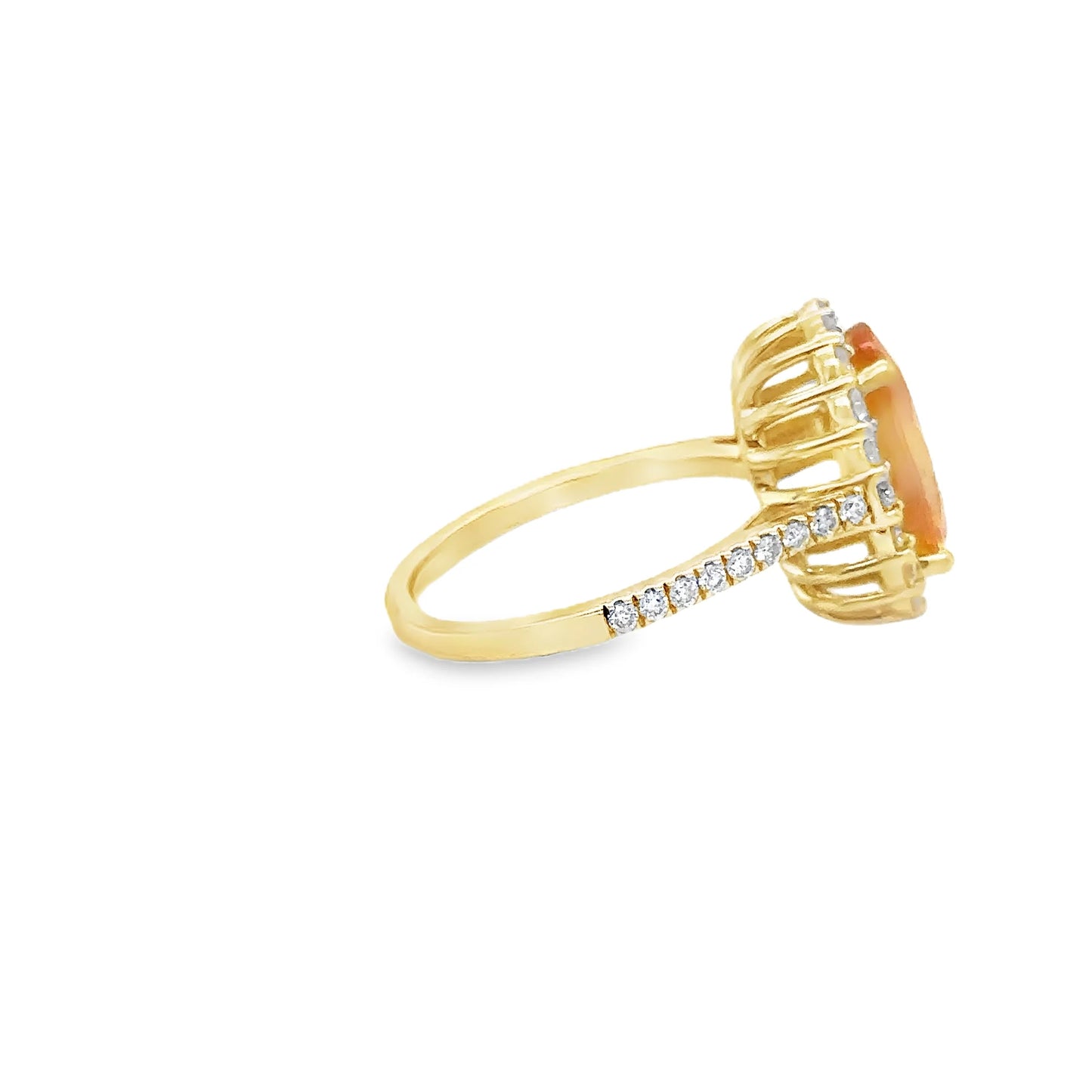14KT YELLOW GOLD YELLOW SAPPHIRE AND DIAMONDS RING