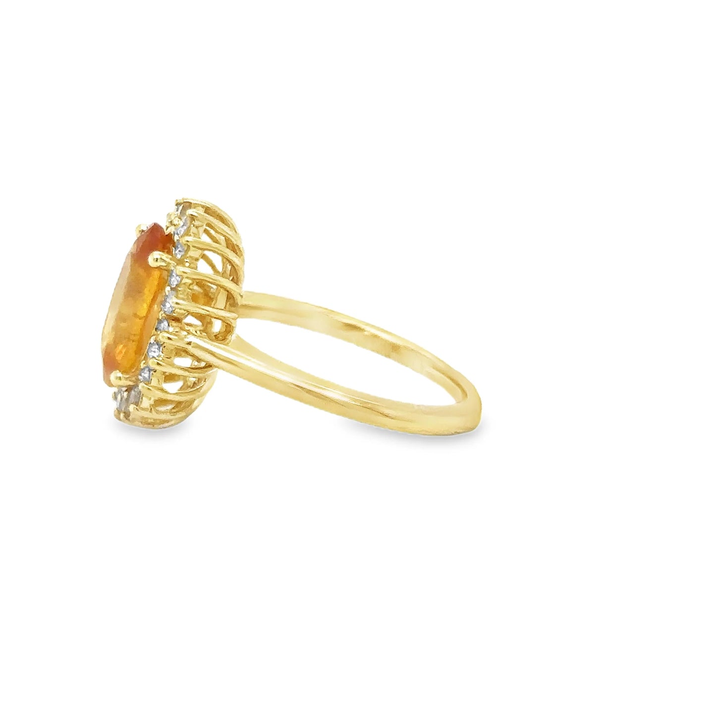 14KT YELLOW GOLD YELLOW SAPPHIRE AND DIAMONDS RING