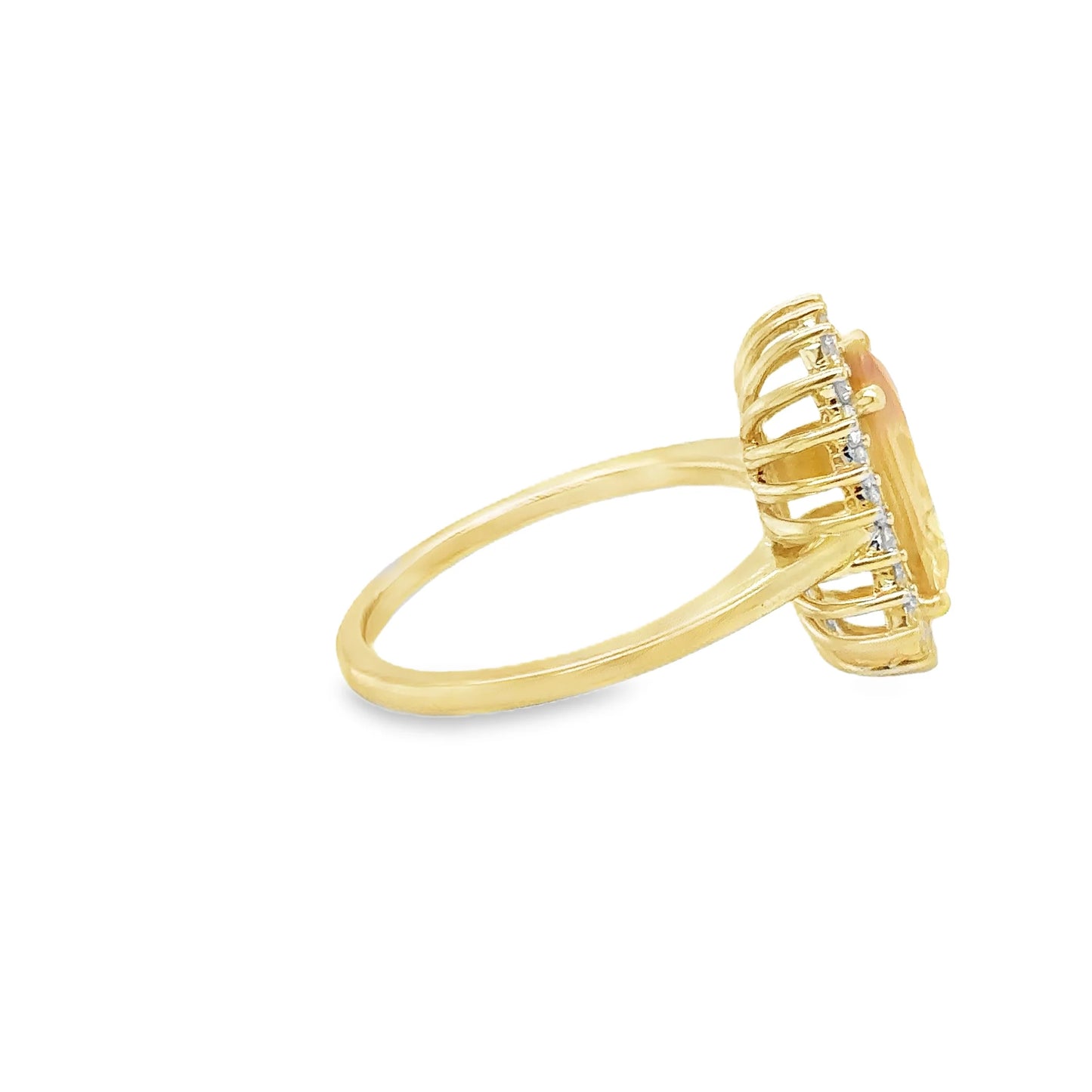 14KT YELLOW GOLD YELLOW SAPPHIRE AND DIAMONDS RING