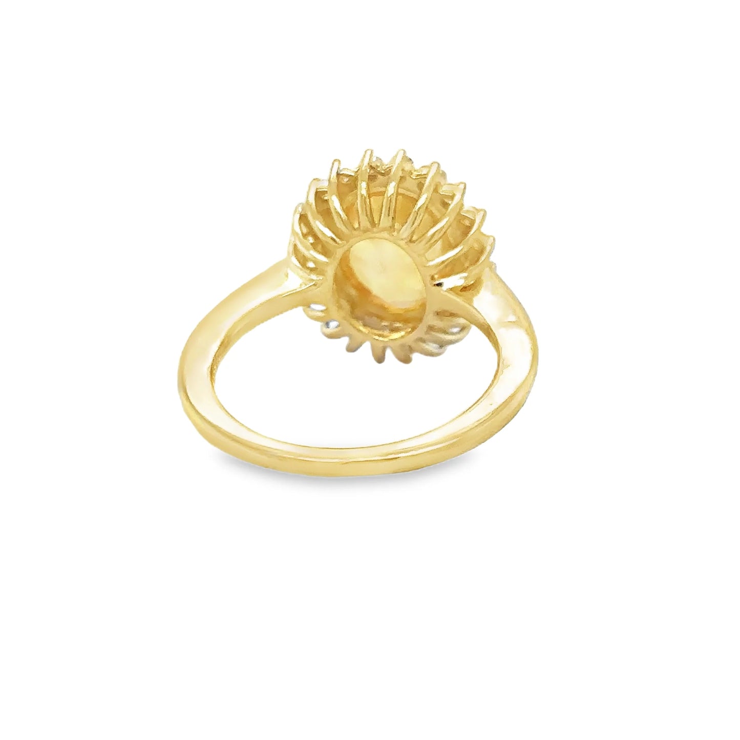 14KT YELLOW GOLD YELLOW SAPPHIRE AND DIAMONDS RING