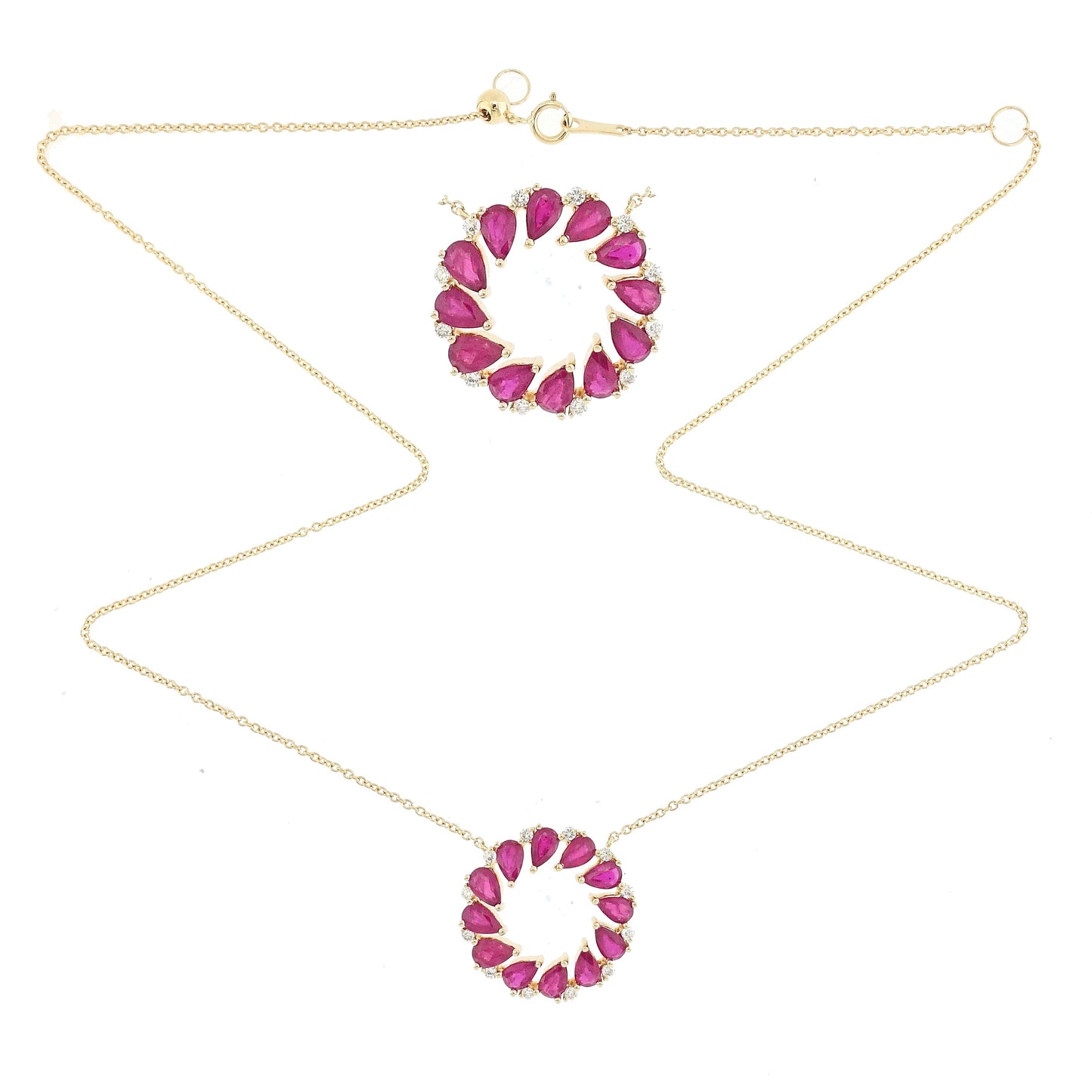 18KT GOLD RUBY AND DIAMOND NECKLACE