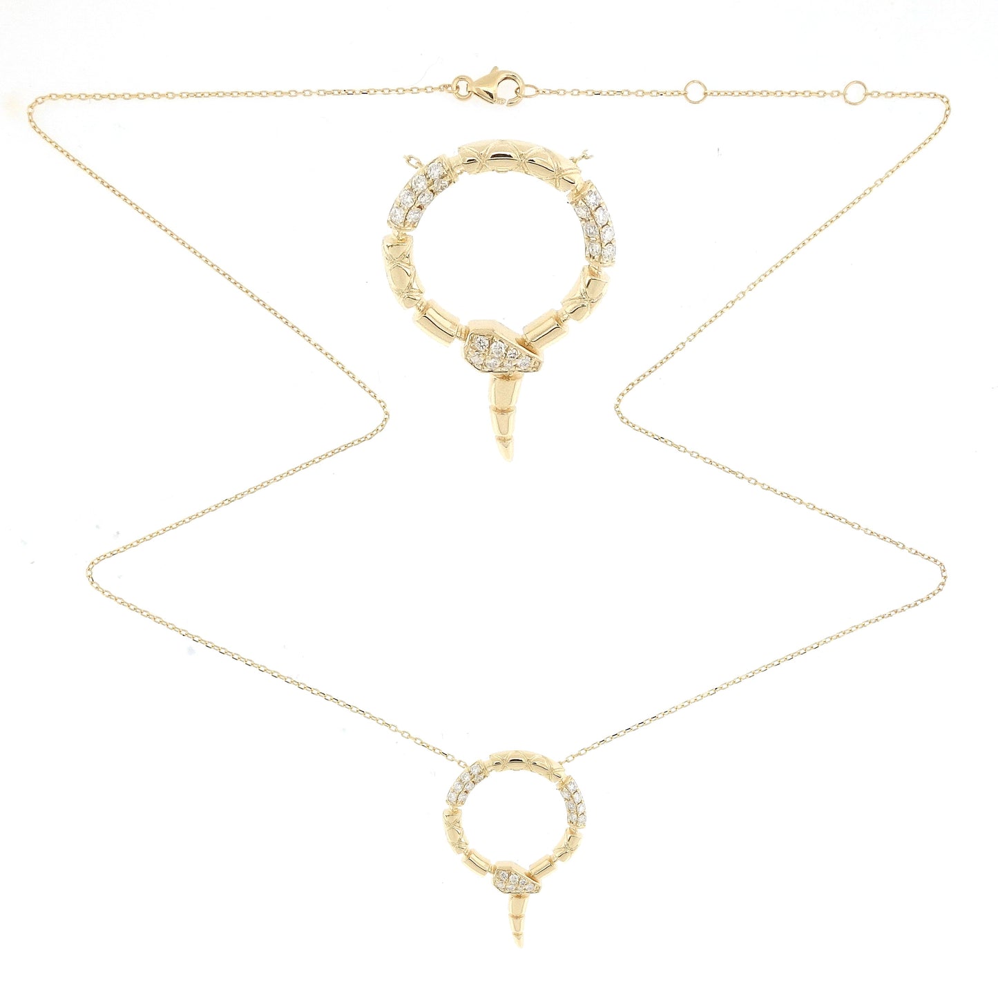 18KT YELLOW GOLD DIAMOND NECKLACE