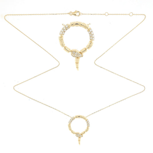 18KT YELLOW GOLD DIAMOND NECKLACE