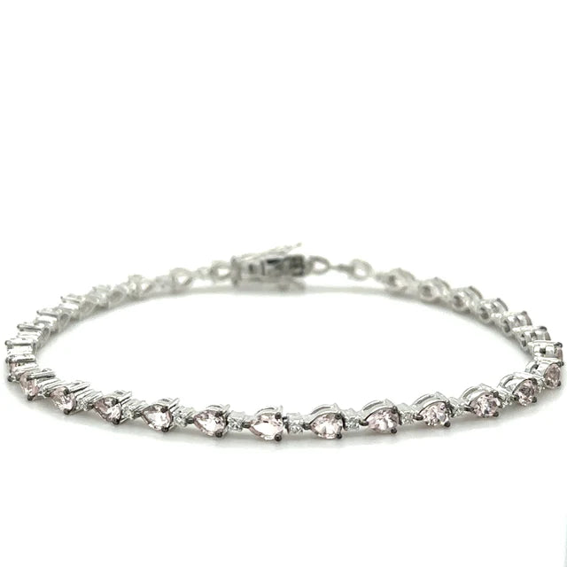 18KT WHITE GOLD MORGANITE AND DIAMONDS BRACELET
