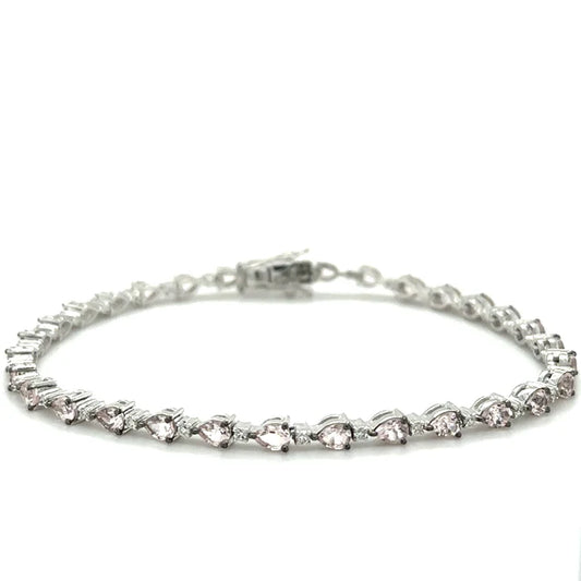 18KT WHITE GOLD MORGANITE AND DIAMONDS BRACELET