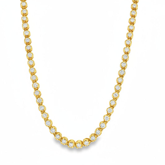 14KT YELLOW GOLD DIAMOND BUTTERCUP SET NECKLACE 2.00 CTS