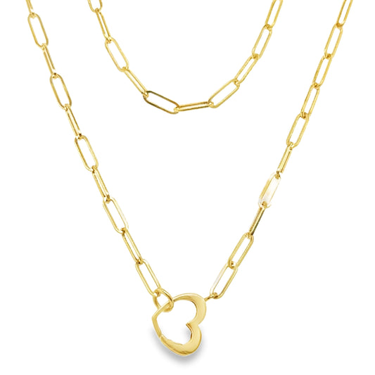 14KT GOLD HEART LOCK NECKLACE