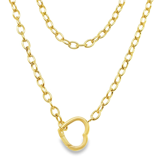 14KT GOLD HEART LOCK NECKLACE