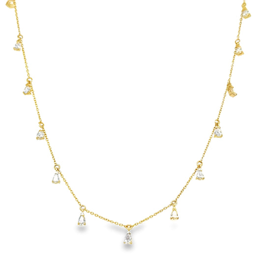 14KT GOLD DIAMOND DANGLING NECKLACE