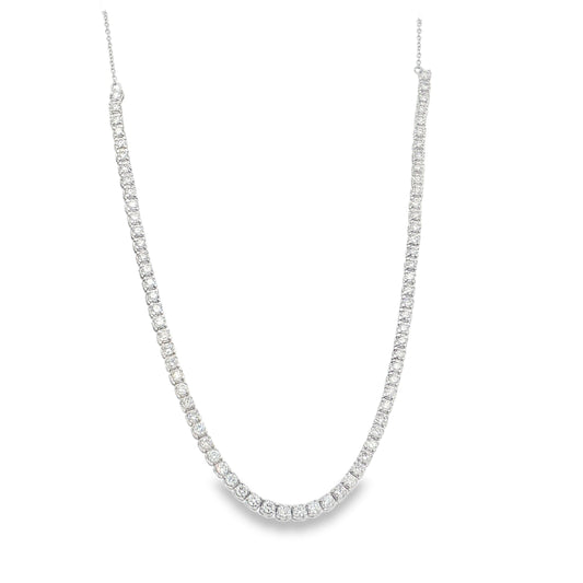 14KT WHITE GOLD DIAMOND BEZEL SET NECKLACE