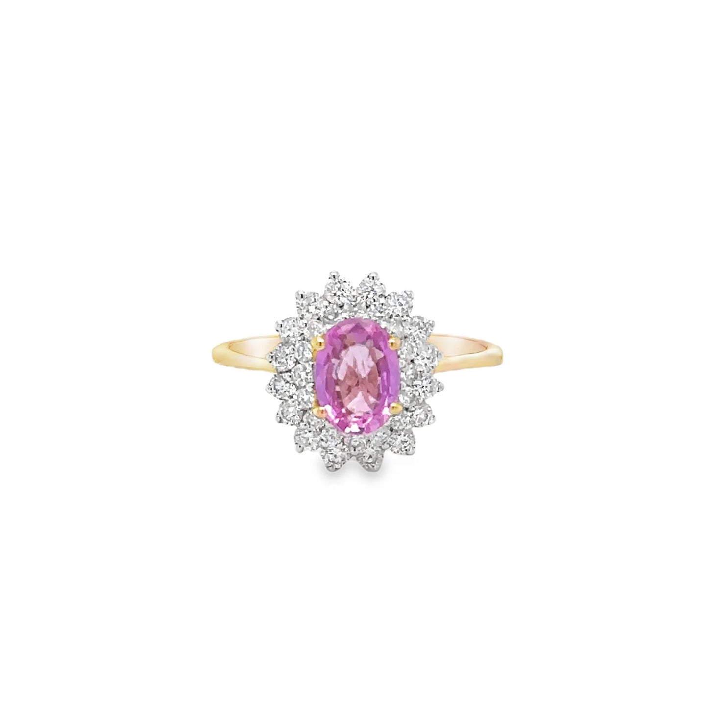 18KT ROSE GOLD PINK SAPPHIRE AND DIAMONDS RING