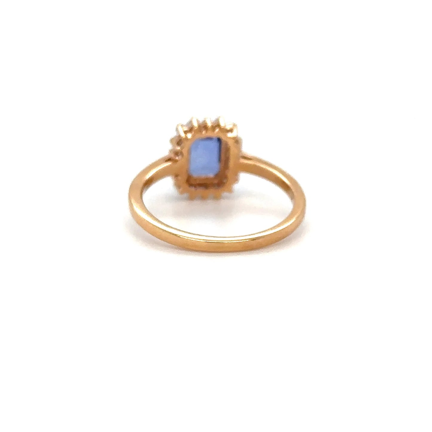 18KT ROSE GOLD SAPPHIRE AND DIAMONDS RING