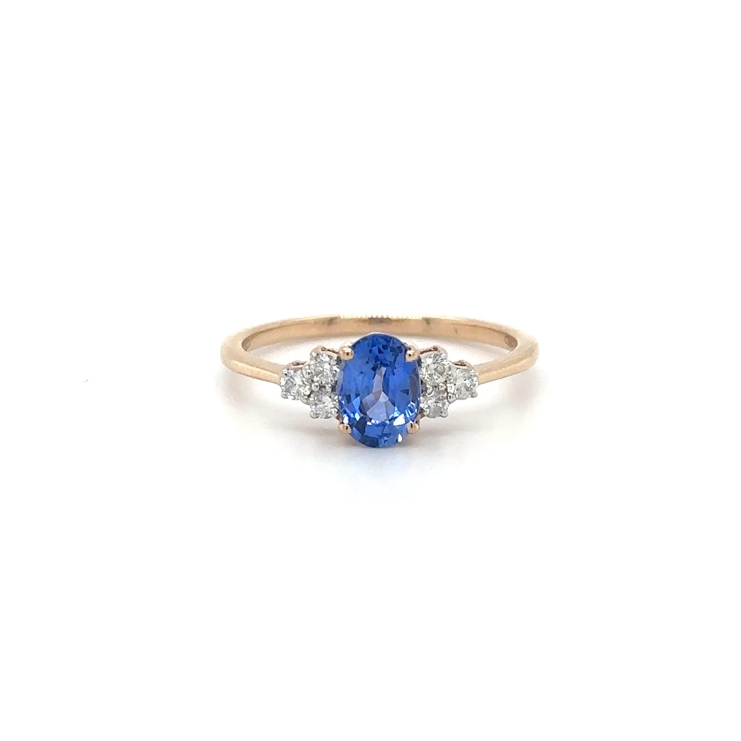 18KT ROSE GOLD SAPPHIRE AND DIAMONDS RING