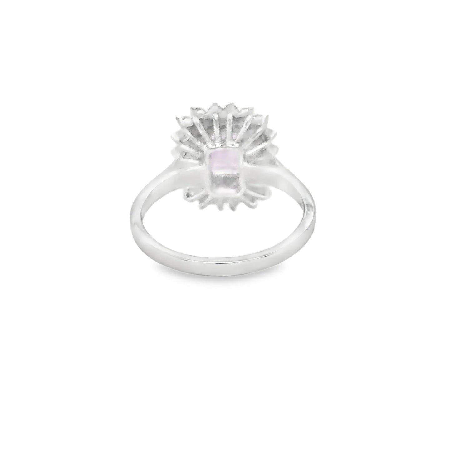 18KT WHITE GOLD PINK SAPPHIRE AND DIAMONDS RING