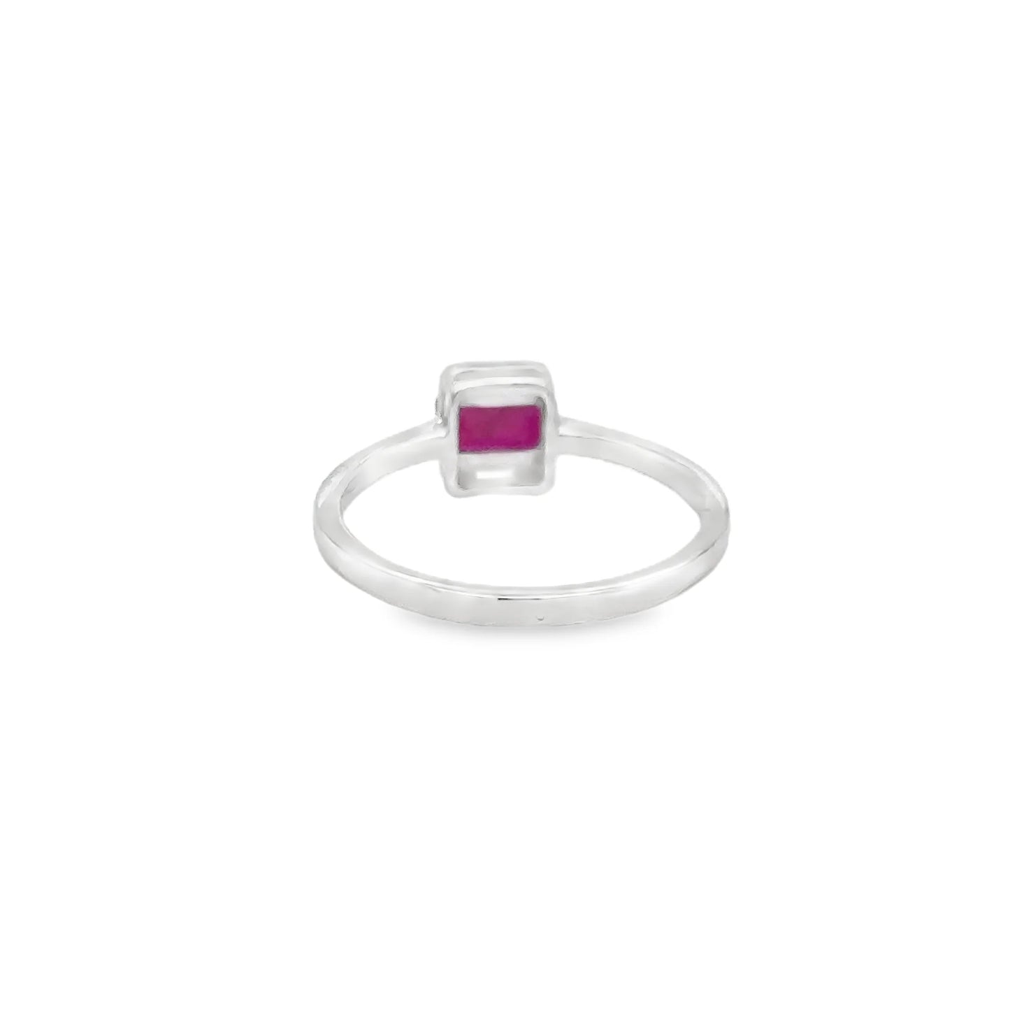 18KT WHITE GOLD RUBY AND DIAMONDS RING