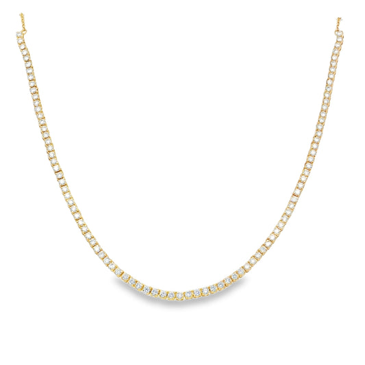 14KT YELLOW GOLD DIAMOND BEZEL SET NECKLACE