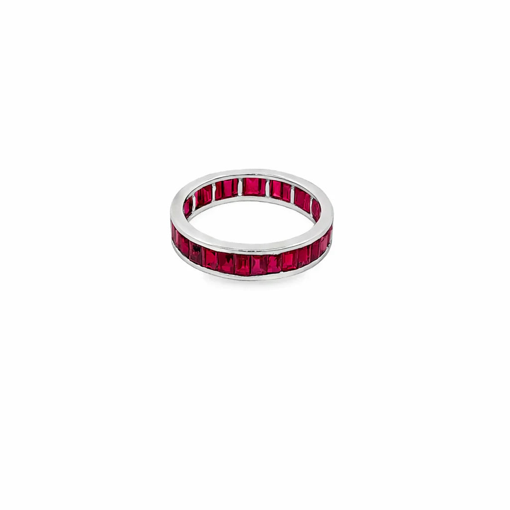 18KT WHITE GOLD BAGUETTE RUBY RING