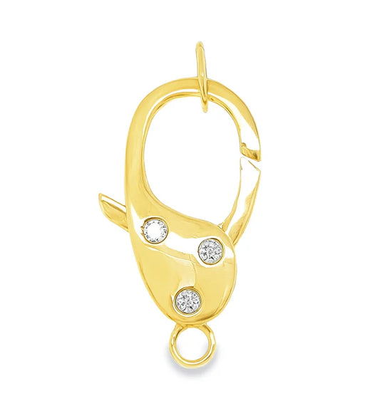 4KT YELLOW GOLD DIAMOND LOBSTER LOCK
