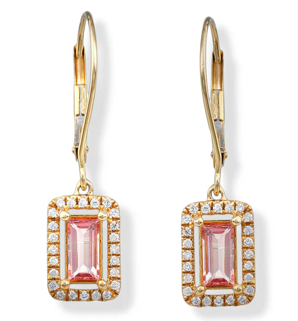 14KT. DIAMOND/ TOURMALINE EARRINGS