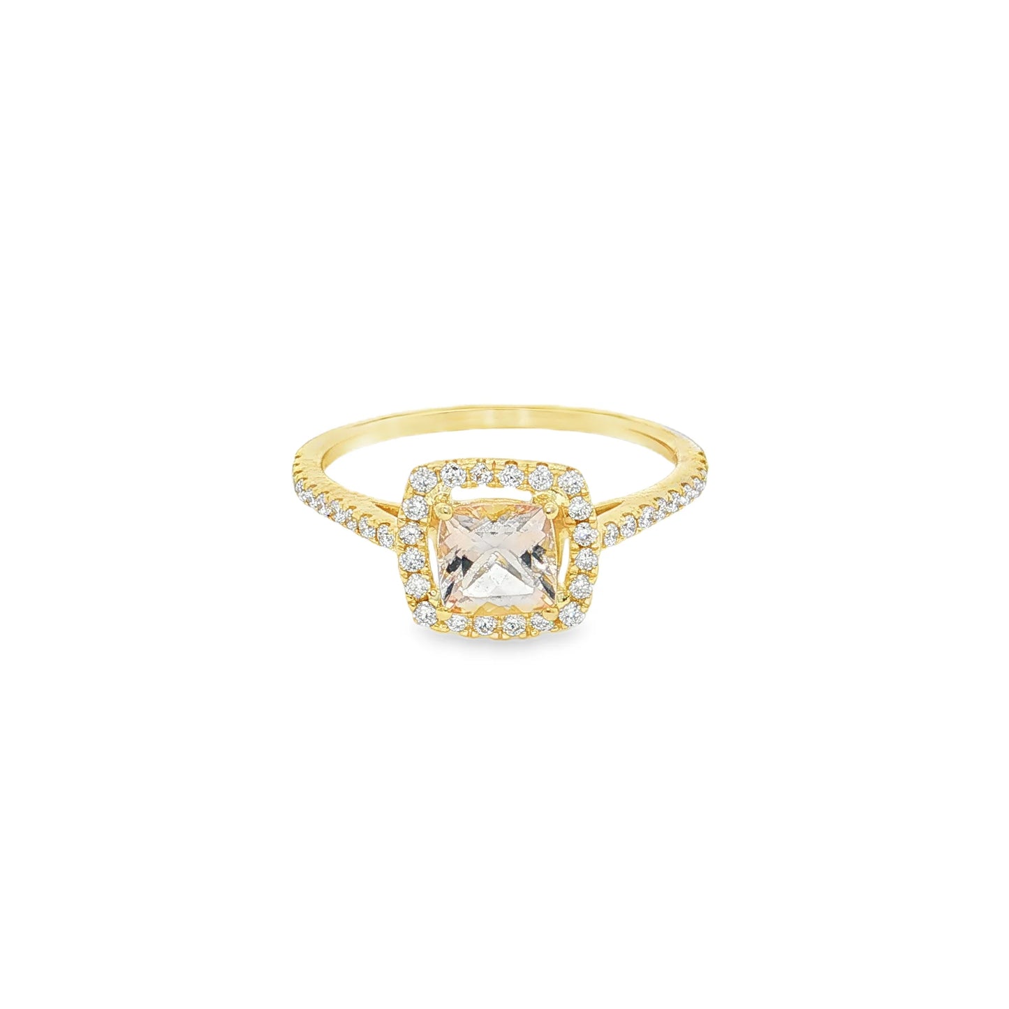14KT DIAMOND MORGANITE RING