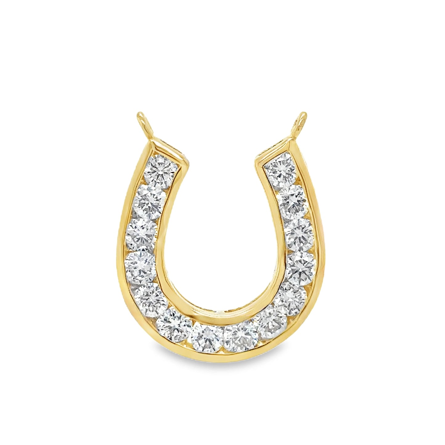 14KT YELLOW GOLD DIAMOND HORSESHOE PENDANT