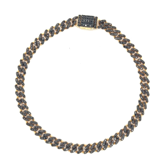 14KT YELLOW GOLD BLACK DIAMOND BRACELET