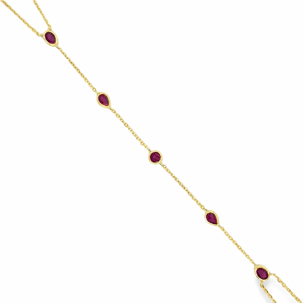 14KT GOLD RUBY HAND CHAIN
