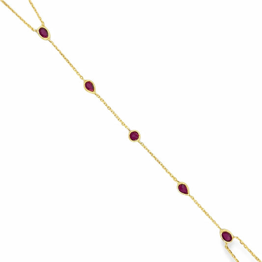 14KT GOLD RUBY HAND CHAIN