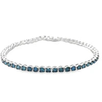 14KT GOLD BLUE DIAMONDS TENNIS BRACELET 2.00 CTS