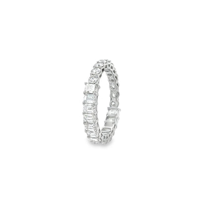 14KT GOLD ROUND AND EMERALD CUT DIAMOND RING